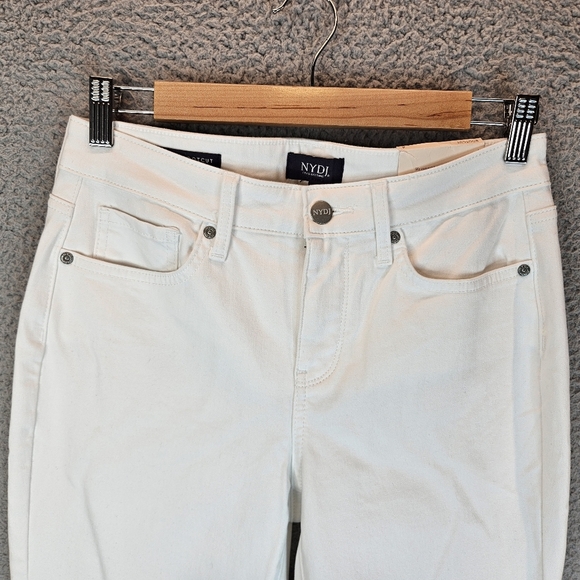 NYDJ Barbara Bootcut White Denim Jeans Sz 4 Lift & Tuck Technology Stretch - Picture 2 of 14